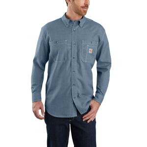 Men's Carhartt Flame Resistant Force Long Sleeve Button Up Shirt 2XLarge Steel Blue