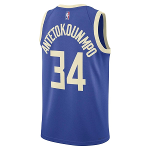 Milwaukee Bucks Giannis Antetokounmpo #34 Nike 2024 City Edition Jersey Medium Royal