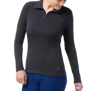 Women's Smartwool Classic Thermal Merino Long Sleeve 1/4 Zip Large Charcoal Heather