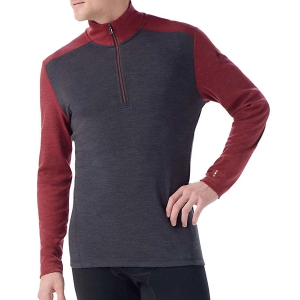 Men's Smartwool Classic Thermal Merino 1/4 Long Sleeve Base Layer XLarge Charcoal/Currant