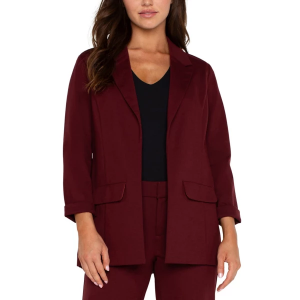Women's Liverpool Los Angeles Boyfriend Short Blazer Medium Bordeaux