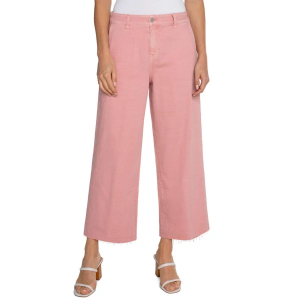 Women's Liverpool Los Angeles Stride Cut Hem Wide Leg Jeans Rose Blush 4 26
