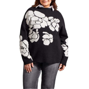 Tribal Women's Tribal Pullover Sweater Knit Jacquard 2X Black - $80.99 at SCHEELS