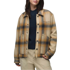 Women's prAna Bridges Flannel Bomber Jacket Small Sandstone