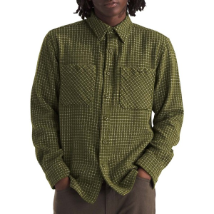 Men's The North Face Valley Twill Long Sleeve Flannel Medium Forest Olive Grid Plaid
