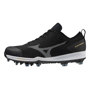 Men's Mizuno Dominant 4 Low Molded Baseball Cleats 9 Black/White