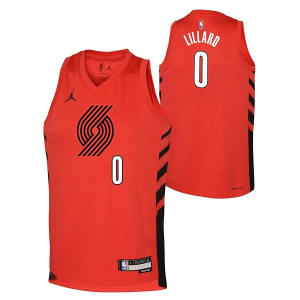 Kids' Portland Trail Blazers Damian Lillard #0 Nike Statement Jersey XLarge Red