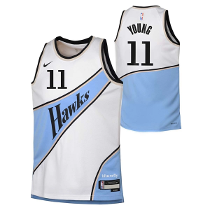 Kids' Atlanta Hawks Trae Young #11 Nike 2024 City Edition Jersey Large White