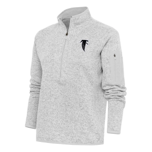 Women's Atlanta Falcons Antigua Classic Fortune Long Sleeve 1/4 Zip 3XLarge Light Grey Heather