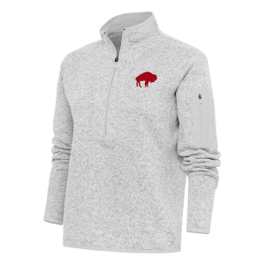 Women's Buffalo Bills Antigua Classic Fortune Long Sleeve 1/4 Zip 3XLarge Light Grey Heather