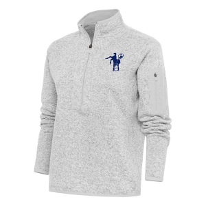 Women's Indianapolis Colts Antigua Classic Fortune Long Sleeve 1/4 Zip 3XLarge Light Grey Heather