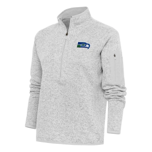 Women's Seattle Seahawks Antigua Classic Fortune Long Sleeve 1/4 Zip 3XLarge Light Grey Heather