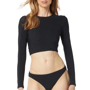 Women's Michael Kors Crop Shirt Swim Cover Up Small Black