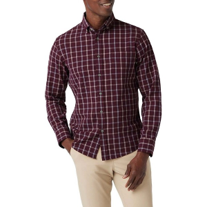 Men's Mizzen+Main City Long Sleeve Flannel Large Wine Richard Plaid