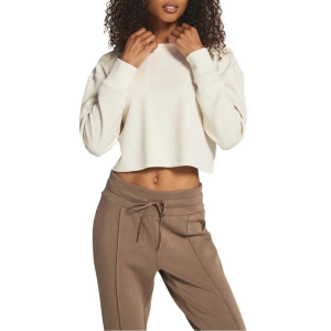 Women's 7 Diamonds REV Crop Crewneck Sweatshirt Large Cream