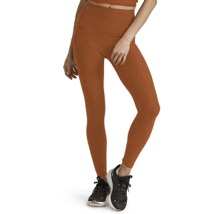 Women's Beyond Yoga Spacedye Caught in the Midi High Waisted Leggings Small Warm Clay Heather