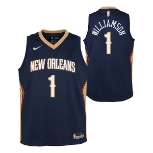 Kids' New Orleans Pelicans Zion Williamson #1 Nike Swingman Jersey Large Navy