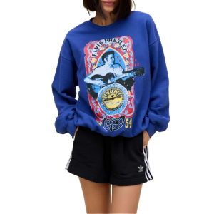 Women's Day Dreamer Sun Records X Elvis Sing This Song Boyfriend Long Sleeve T-Shirt Small Blue