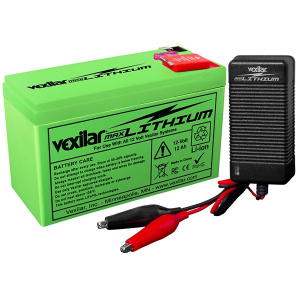 Vexilar 12 V 12Amp Max Lithium Battery and 2.5 Amp Rapid Lithium Charger System