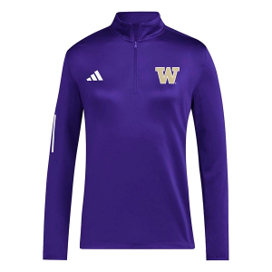 Washington Huskies adidas Women's Golf Logo Wash 1/4 Zip Large Purple
