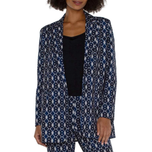 Women's Liverpool Los Angeles Button Front Boyfriend Mid Blazer Medium Navy