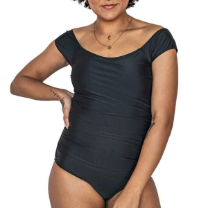Women's Janela Bay Bardot One Piece Swimsuit Contemporary Small Black