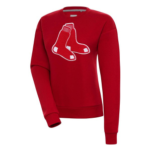 Women's Boston Red Sox Antigua Chenille Victory Crew Small Dark Red