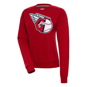 Women's Cleveland Guardians Antigua Chenille Victory Crew Small Dark Red
