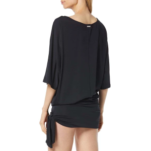 Women's Michael Kors Iconic Side Tie Dress Swim Cover Up Small Black
