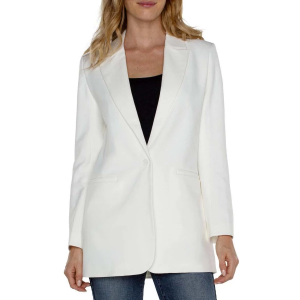 Women's Liverpool Los Angeles Button Front Boyfriend Short Blazer XLarge Porcelain