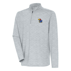 Kansas Jayhawks Antigua Determine 1/4 Zip Large Heather Grey