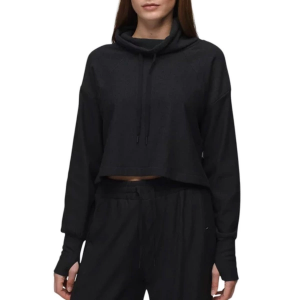Women's prAna Sacred Space Mock Neck Sweatshirt XLarge Black Heather