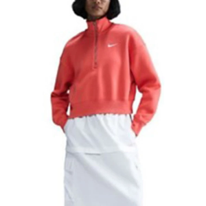 Women's Nike Phoenix Fleece Long Sleeve 1/2 Zip Medium Magic Ember/Sail