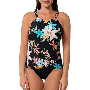 Women's Jantzen Audrey Drape Swim Tankini 12 Garden Party