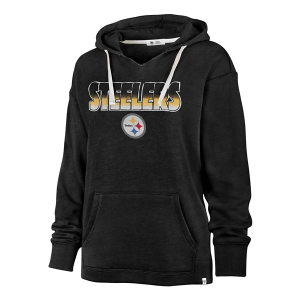 Women's Pittsburgh Steelers 47 Brand Rise Hoodie Large Black