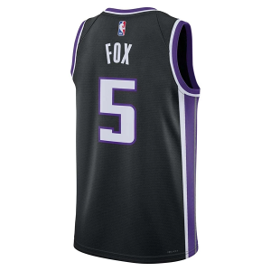 Sacramento Kings De'Aaron Fox #5 Nike Icon Jersey Large Black