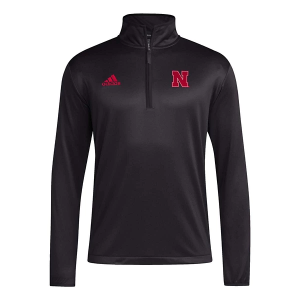 Nebraska Cornhuskers adidas Sideline Knit 1/4 Zip Small Black