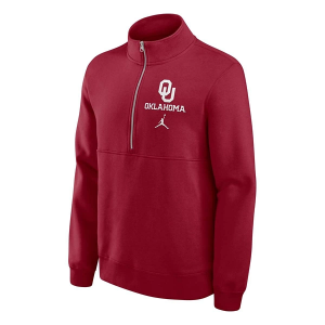 Oklahoma Sooners Nike Club 1/4 Zip Medium Crimson