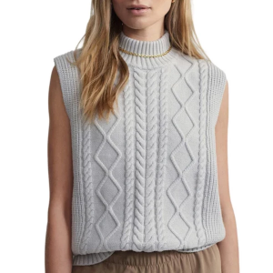 Women's Varley Joilette Roll Neck Mock Neck Tank Top XLarge Harbour Mist