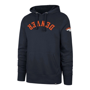 Denver Broncos 47 Brand Upside Down Hoodie Small Navy