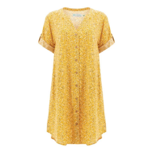 Women's Aventura Dell Shirt Dress Medium Golden Cream
