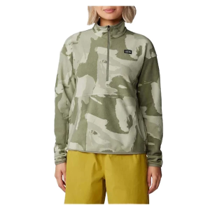Women's Mountain Hardwear Microchill(TM) 1/2 Zip Pullover XLarge Green Fade Snowdrifts Print