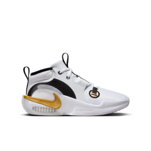 Kids' Nike Air Zoom Crossover Basketball Shoes Big 7 Regular White/Metallic Gold/Black