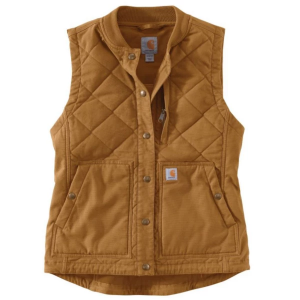 Women's Carhartt Rib Collar Work Vest 2X Carhartt Brown