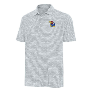 Kansas Jayhawks Antigua Static Polo XLarge Heather Grey