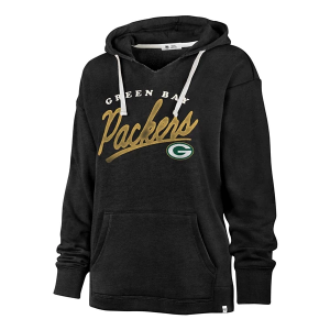 Women's Green Bay Packers 47 Brand Cross Hoodie Large Black