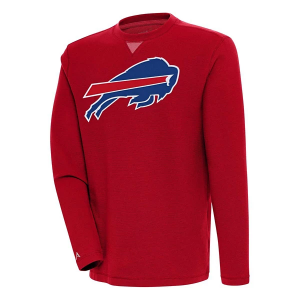 Buffalo Bills Antigua Big Logo Flier Bunker Crewneck Large Dark Red