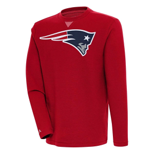 New England Patriots Antigua Big Logo Flier Bunker Crewneck Large Dark Red