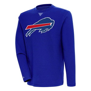 Buffalo Bills Antigua Big Logo Flier Bunker Crewneck Small Dark Royal
