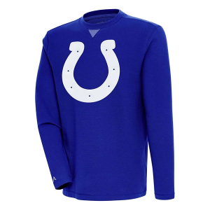 Indianapolis Colts Antigua Big Logo Flier Bunker Crewneck Small Dark Royal